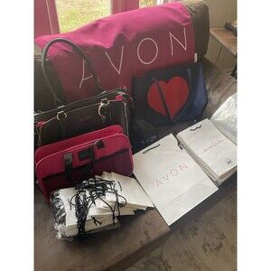 Avon Representative Bag And Accessories. Large Bag 16” X 12”